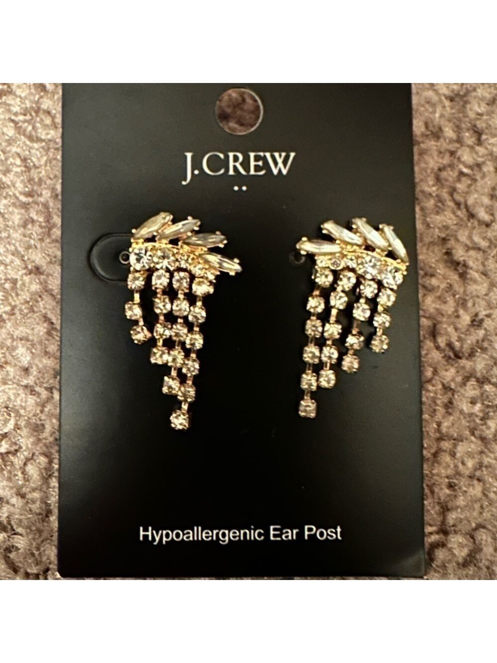 J.Crew-Crystal waterfall dangle earrings-NWT - Picture 3 of 6